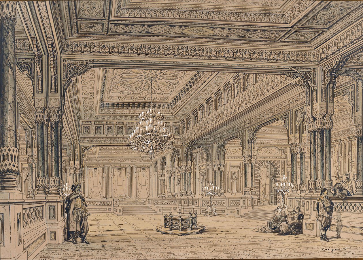 Intérieur du palais de Çırağan à Istanbul, 1872 - Amedeo Preziosi