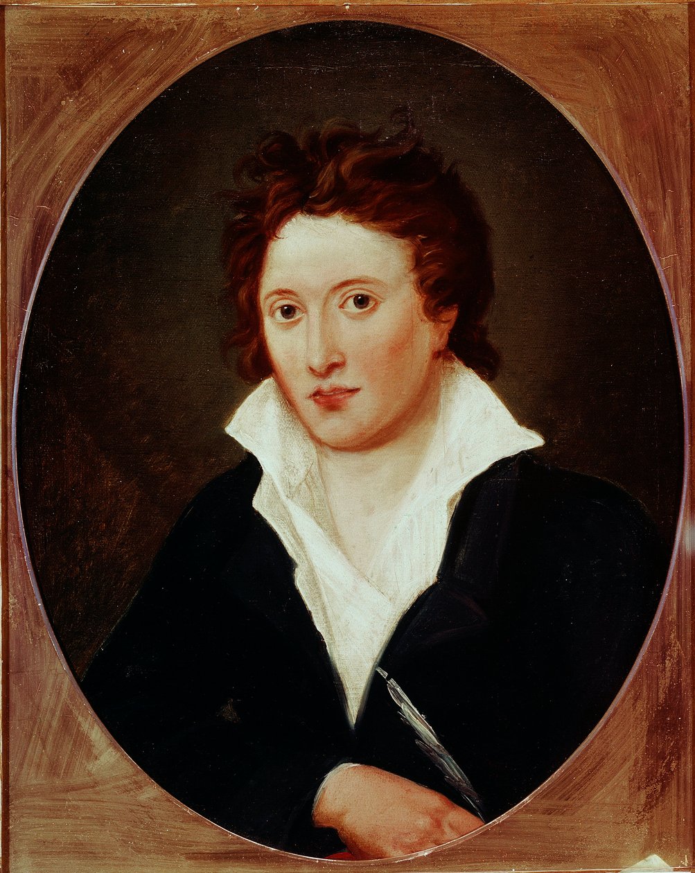Portrait de Percy Bysshe Shelley poète britannique (1792-1822). Peinture par Amelia CURRAN (1775-1847) - Amelia Curran