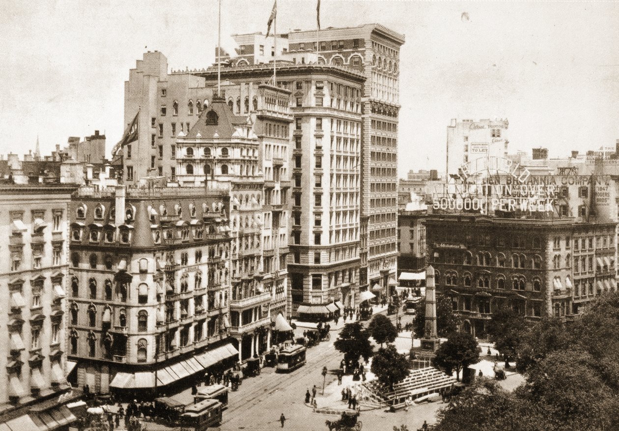 Broadway à Madison Square avec le monument Worth, 1893 - American Photographer