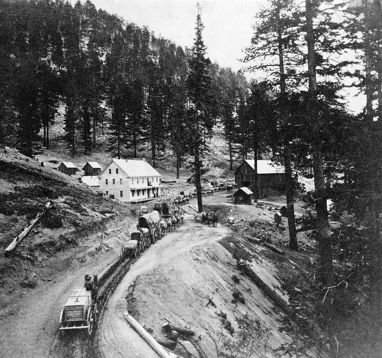 Swifts Station, Carson et Lake Bigler Road, Californie, de Gems of California Scenery publié par Lawrence et Houseworth, 1866 - American Photographer