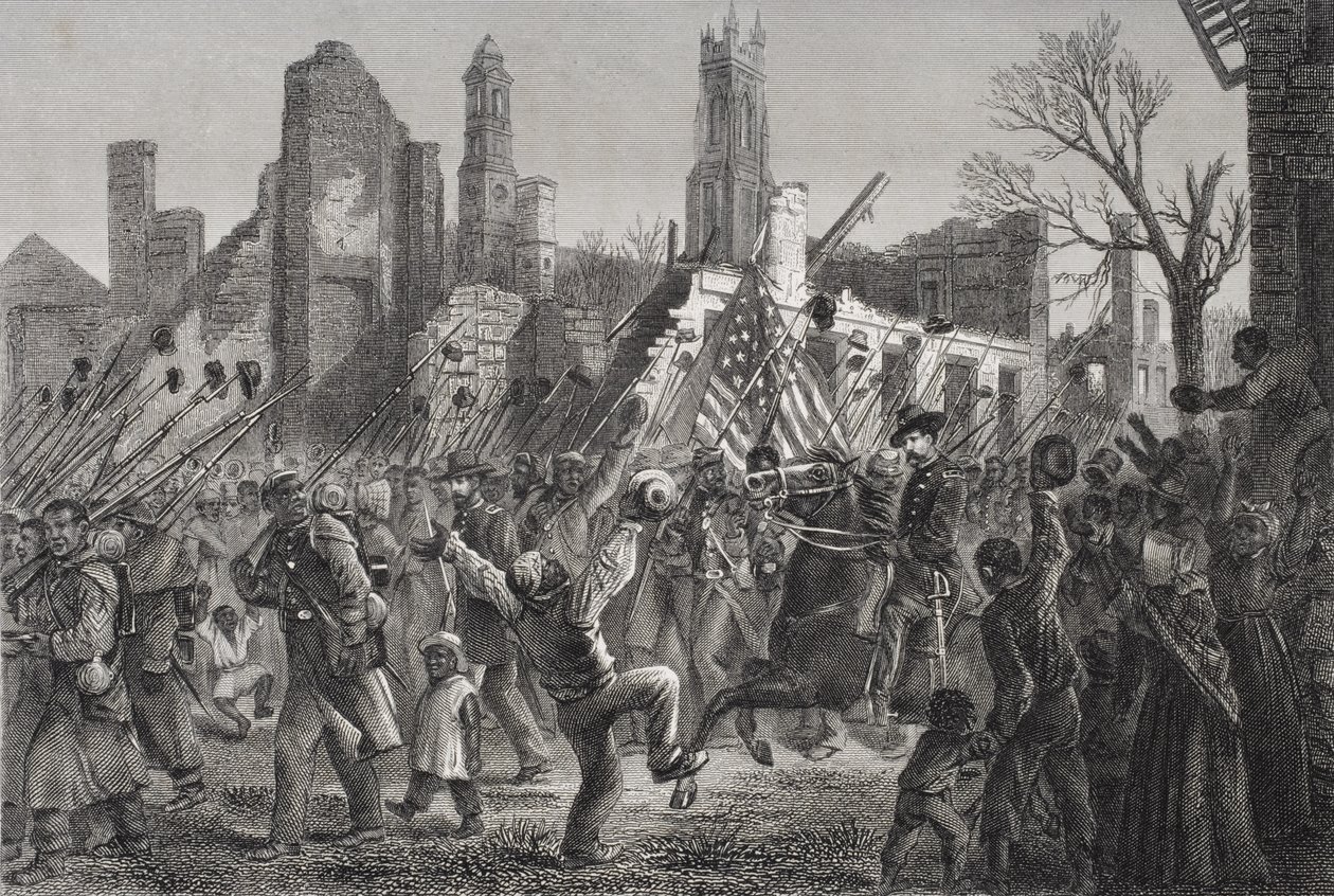 Entrée du 55ème régiment de couleur du Massachusetts à Charleston, Virginie-Occidentale, le 21 février 1865 - American School