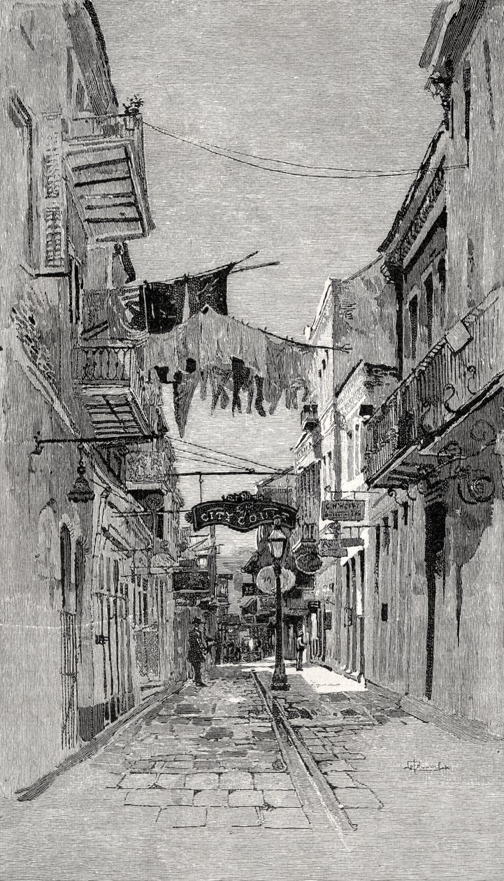 Exchange Alley en direction de Canal Street, La Nouvelle-Orléans, de 
