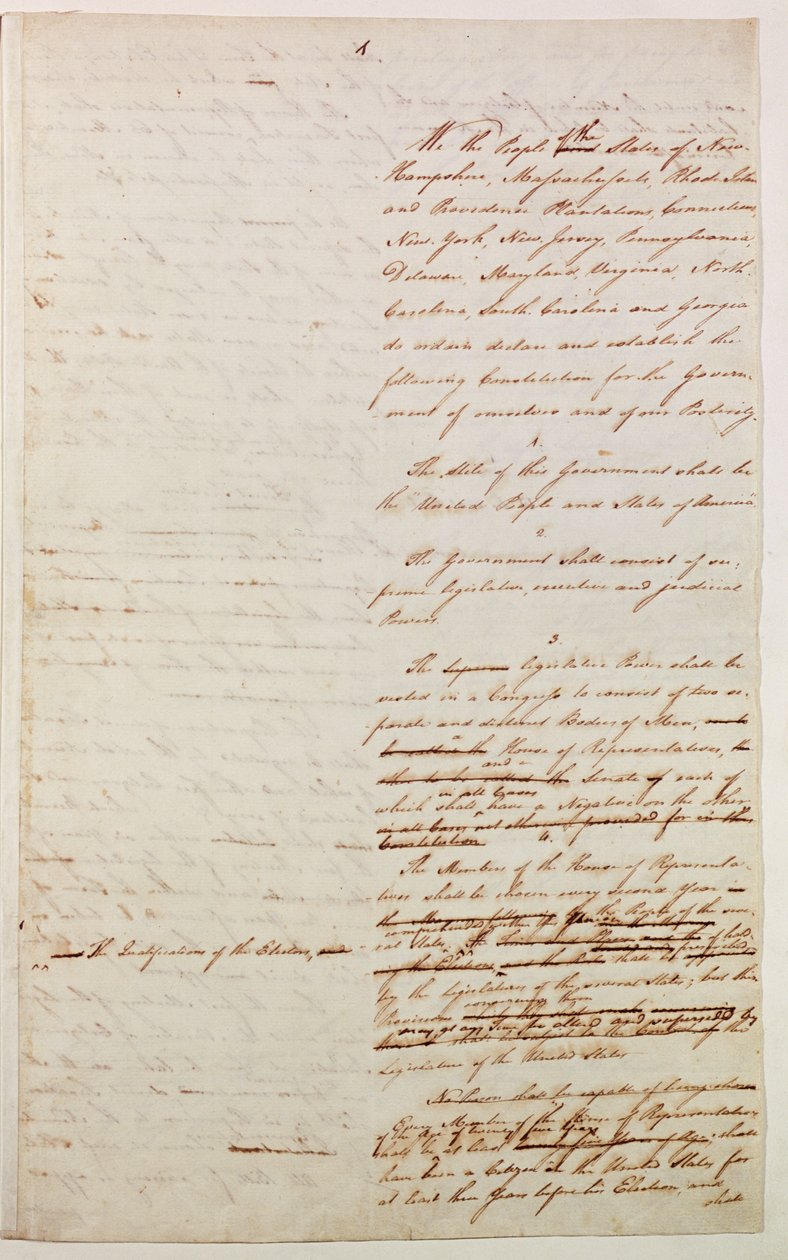 Premier projet de la Constitution des États-Unis, 1787 - American School