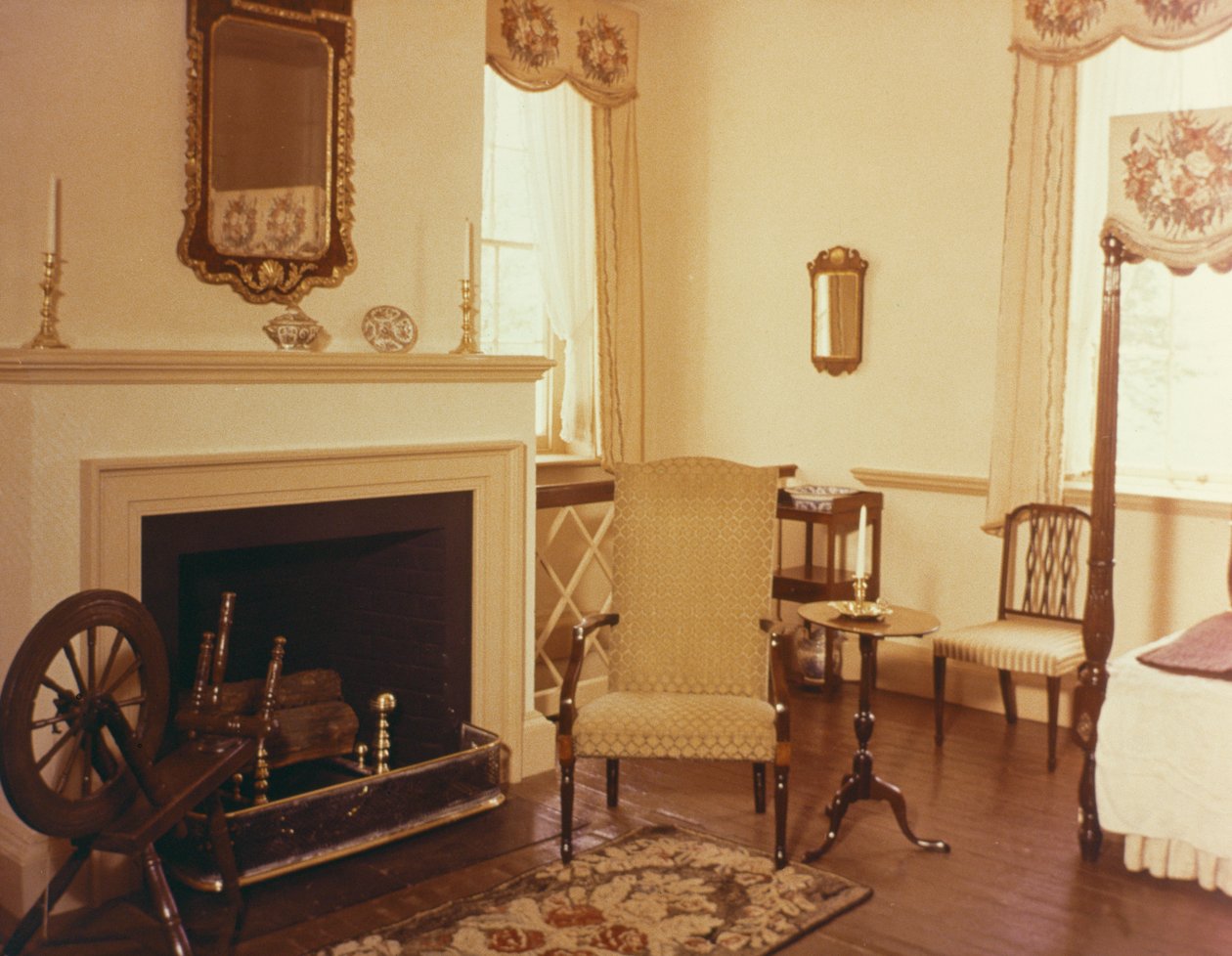 Monticello, maison de Thomas Jefferson, Charlottesville, Virginie, fin du XVIIIe siècle : Intérieur du pavillon sud - American School