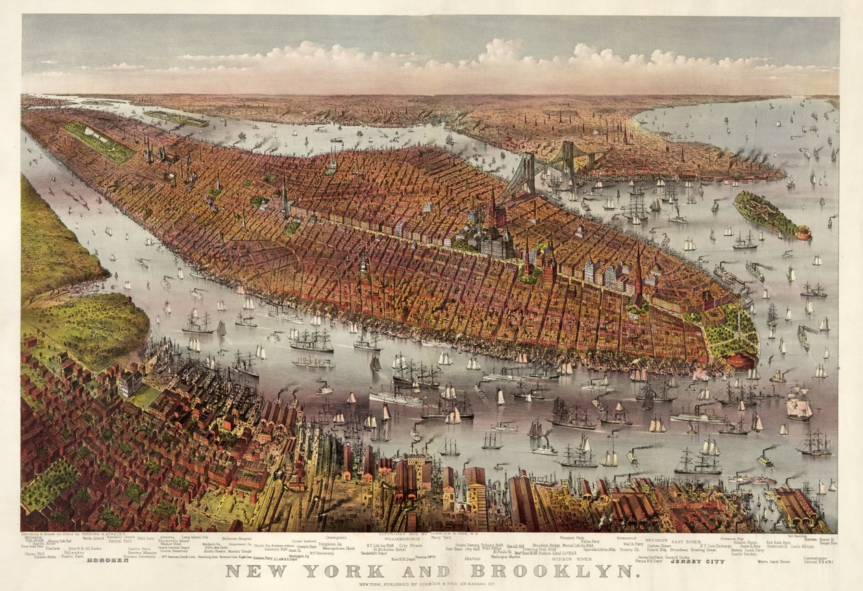 New York et Brooklyn, pub. 1875 - American School