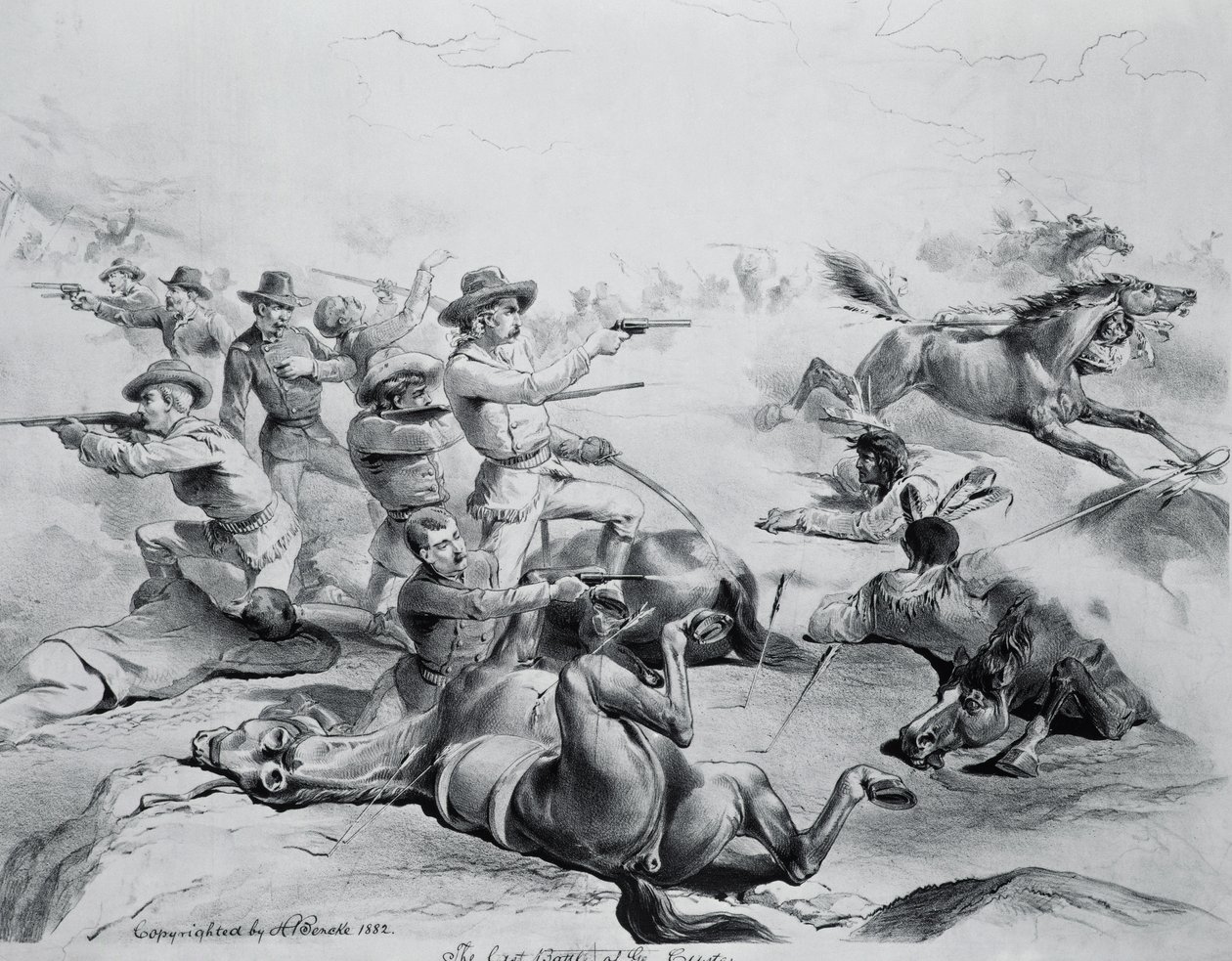 La dernière bataille du général Custer, 25 juin 1876, vers 1882 - American School