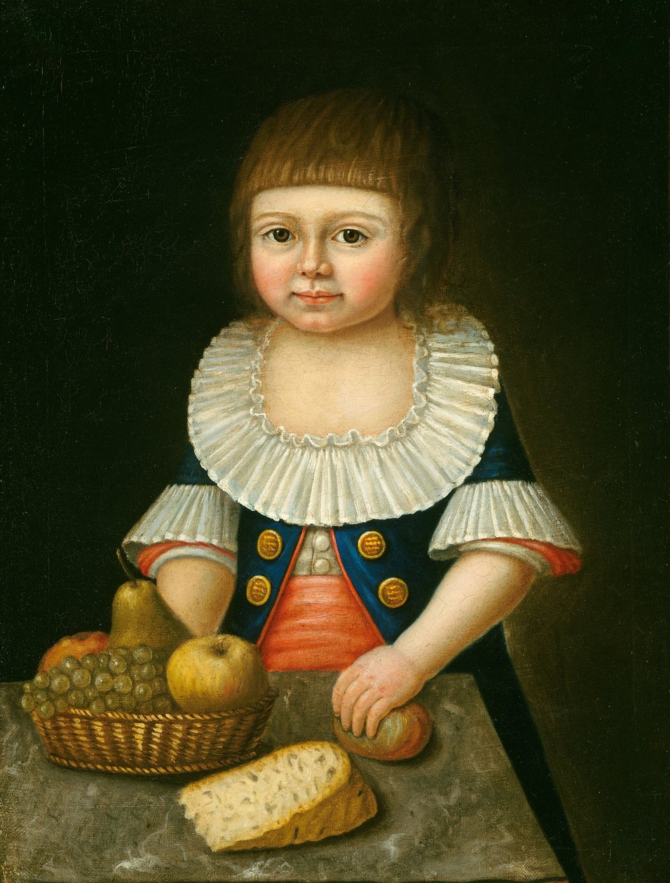 Garçon avec un panier de fruits - American 18th Century