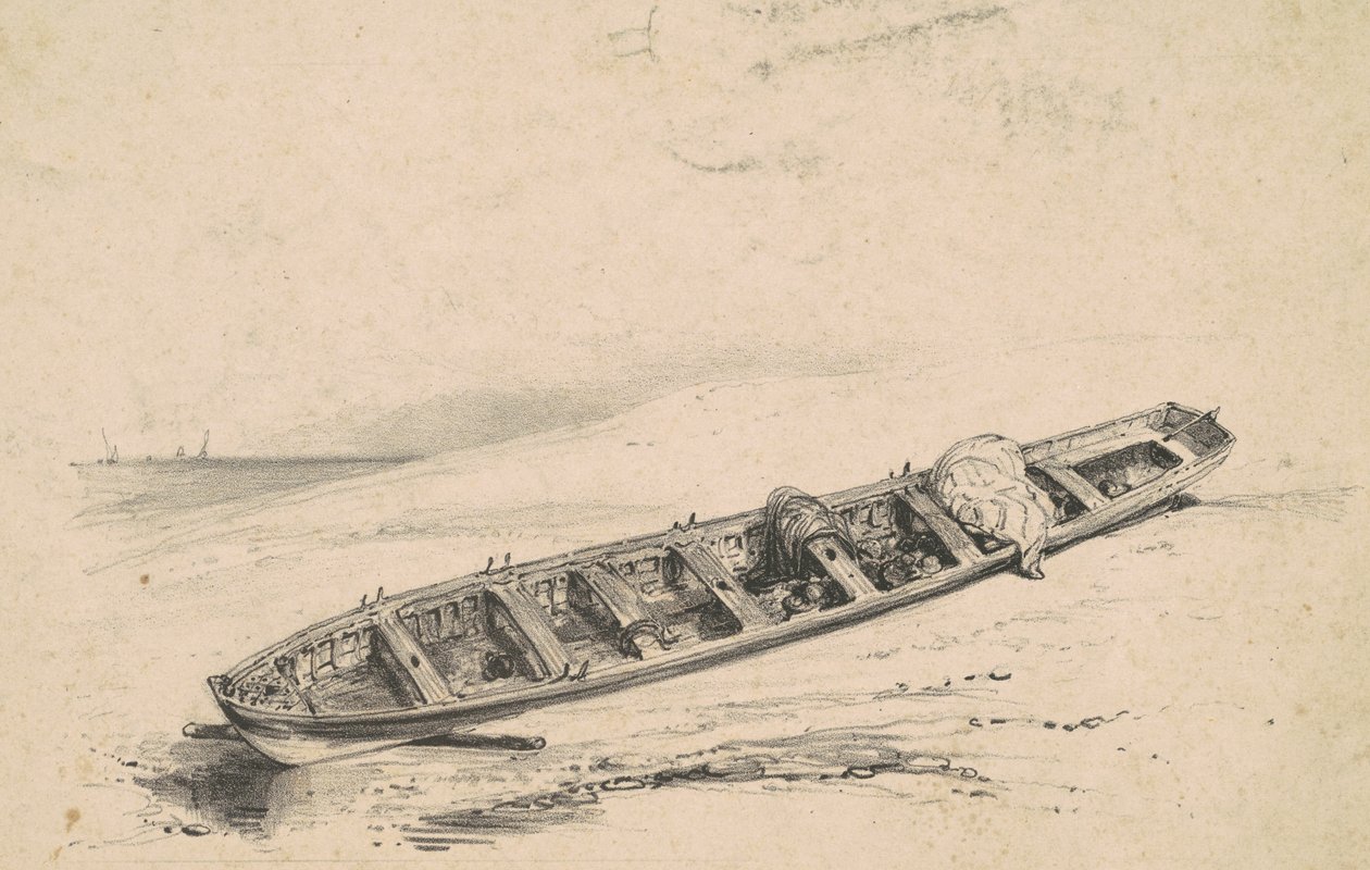 Une chaloupe échouée - American 19th Century