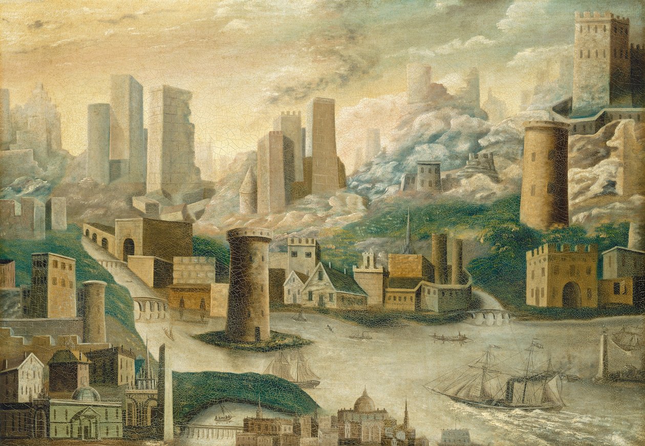 Une ville de fantaisie - American 19th Century