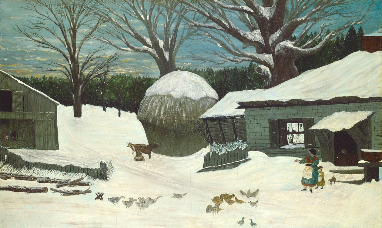 Ferme de la Nouvelle-Angleterre en hiver - American 19th Century
