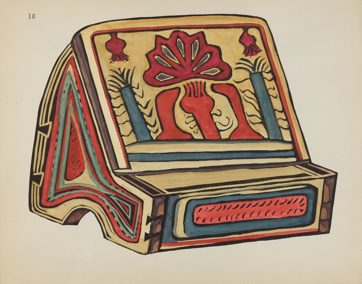 Planche 18 : Lutrin, Llano : Du portfolio "Designs coloniaux espagnols du Nouveau-Mexique" - American 20th Century