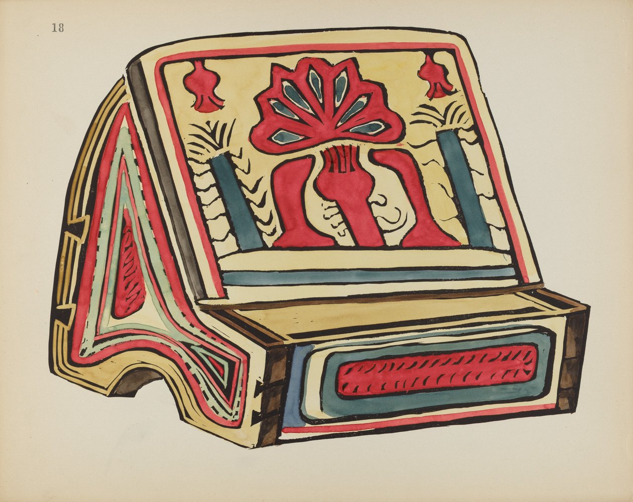 Planche 18 : Pupitre de lecture, Llano : Du portfolio "Spanish Colonial Designs of New Mexico" - American 20th Century