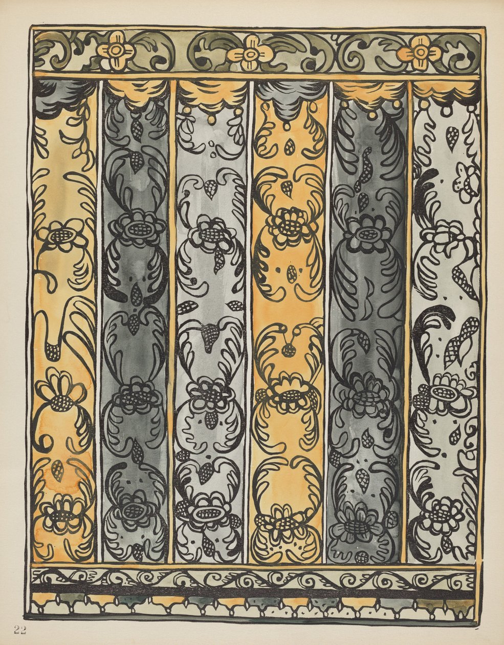 Planche 22 : Décoration murale, Laguna : Du portfolio "Spanish Colonial Designs of New Mexico" - American 20th Century