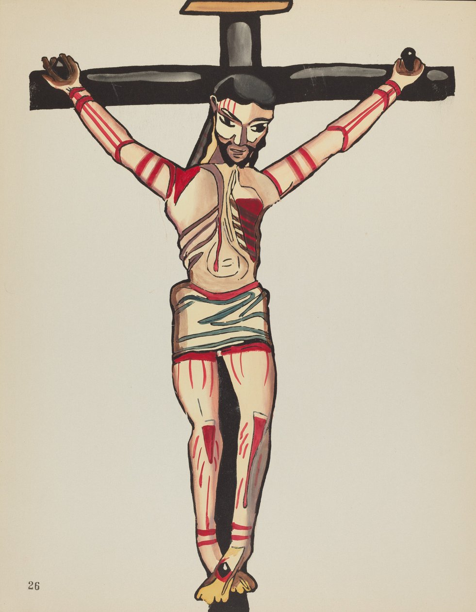 Planche 26 : Christ crucifié : Du portfolio "Dessins coloniaux espagnols du Nouveau-Mexique" - American 20th Century