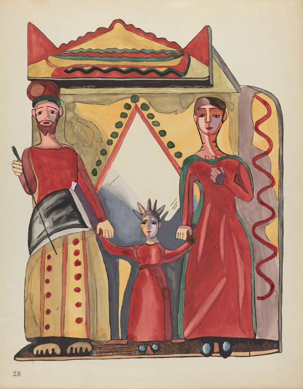 Planche 28 : La Sainte Famille : Du Portfolio "Dessins Coloniaux Espagnols du Nouveau-Mexique" - American 20th Century