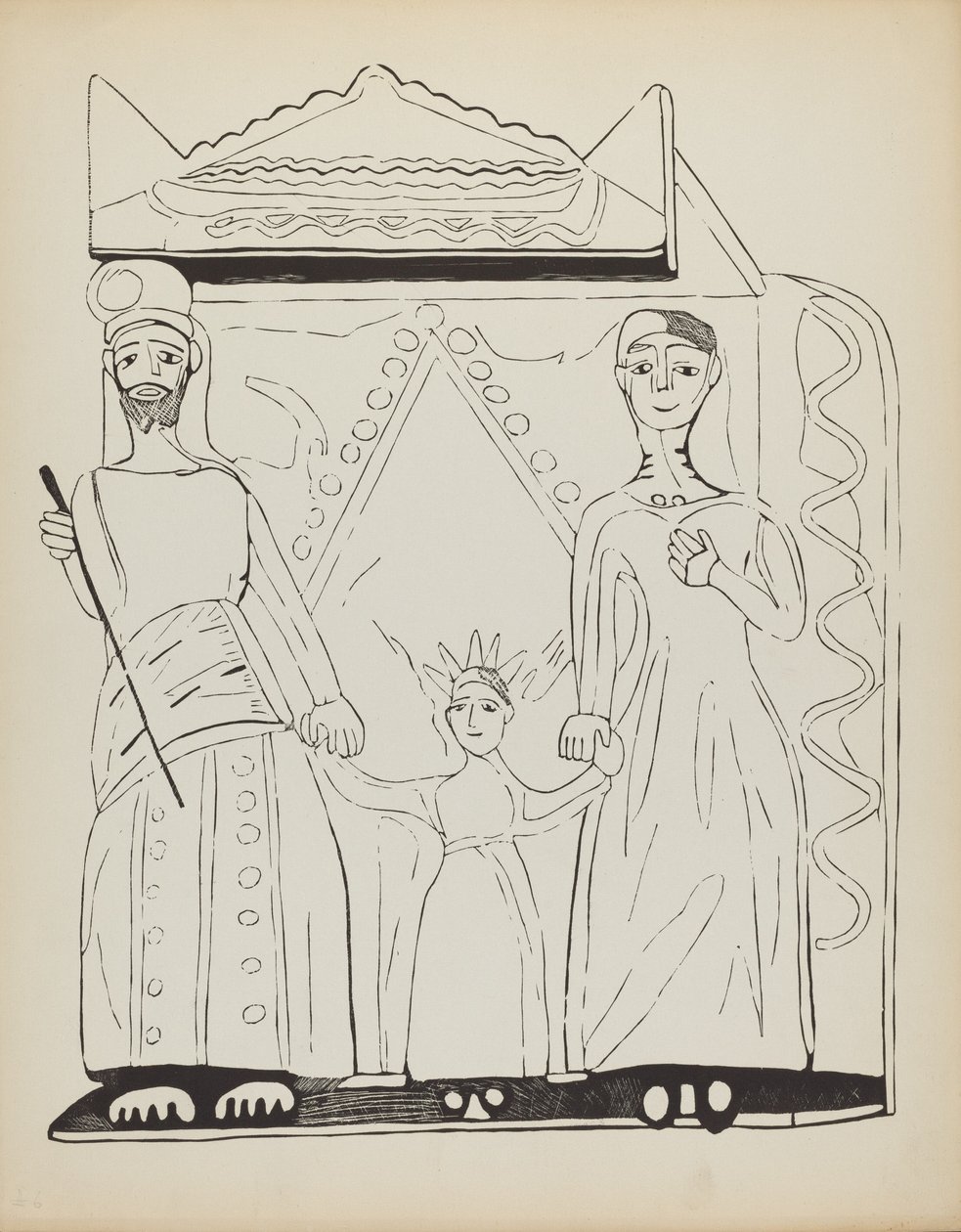 Planche 28 : La Sainte Famille : Du portfolio "Dessins coloniaux espagnols du Nouveau-Mexique" - American 20th Century