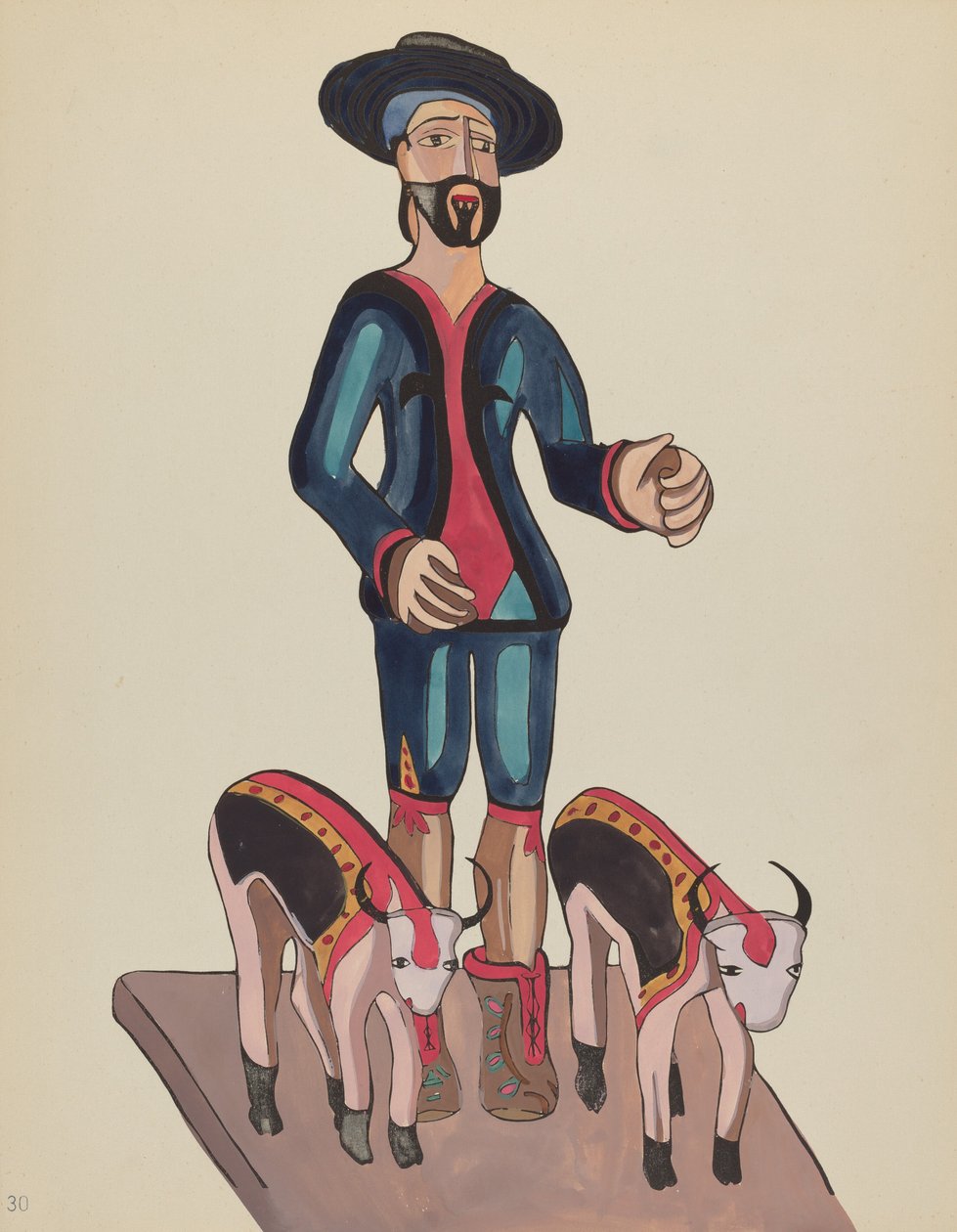 Planche 30 : Saint Isidore : Du portfolio "Dessins coloniaux espagnols du Nouveau-Mexique" - American 20th Century