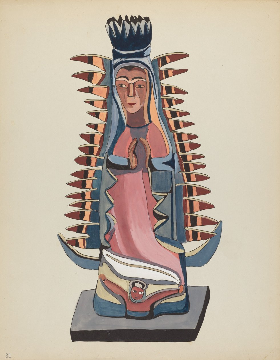 Planche 31 : Notre-Dame de Guadalupe : Du portfolio "Dessins coloniaux espagnols du Nouveau-Mexique" - American 20th Century