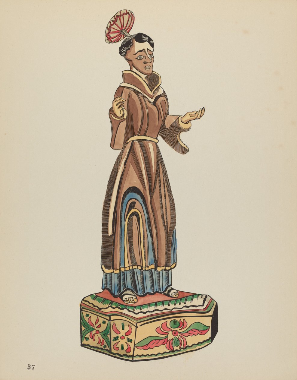 Planche 37 : Saint Antoine Bulto : Du portfolio "Spanish Colonial Designs of New Mexico" - American 20th Century