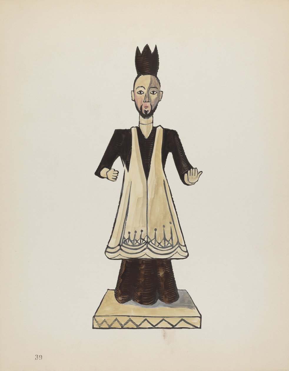 Planche 39 : Saint Jean Népomucène : Du portfolio "Dessins coloniaux espagnols du Nouveau-Mexique" - American 20th Century