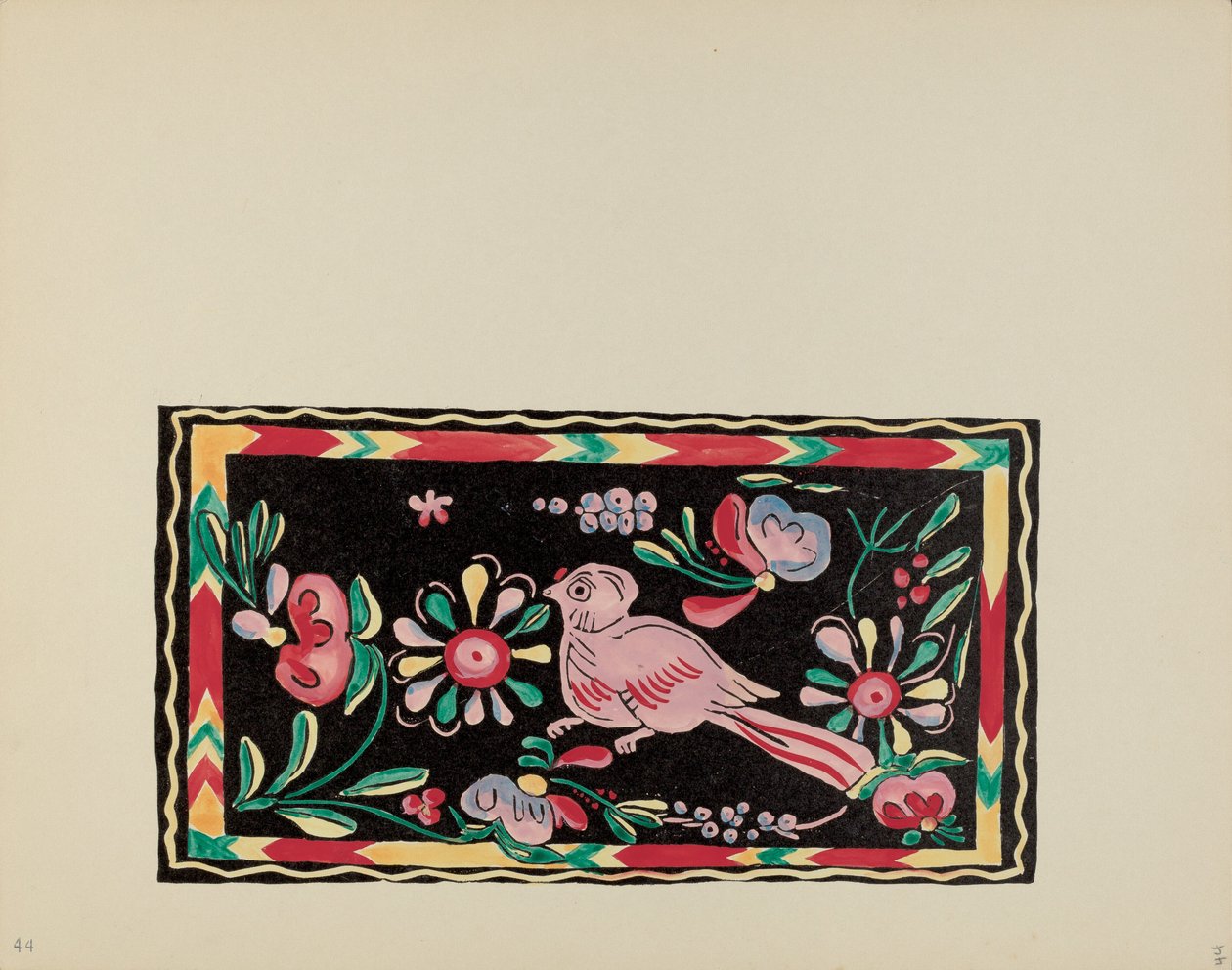 Planche 44 : Dessins de coffres peints : Du portfolio "Dessins coloniaux espagnols du Nouveau-Mexique" - American 20th Century