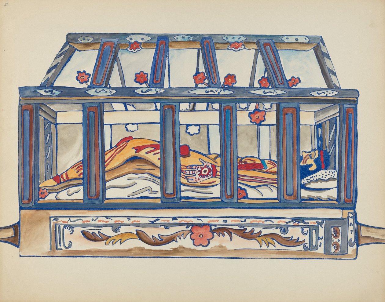 Christ dans le sépulcre (de la série "Spanish Colonial Designs of New Mexico") - American 20th Century