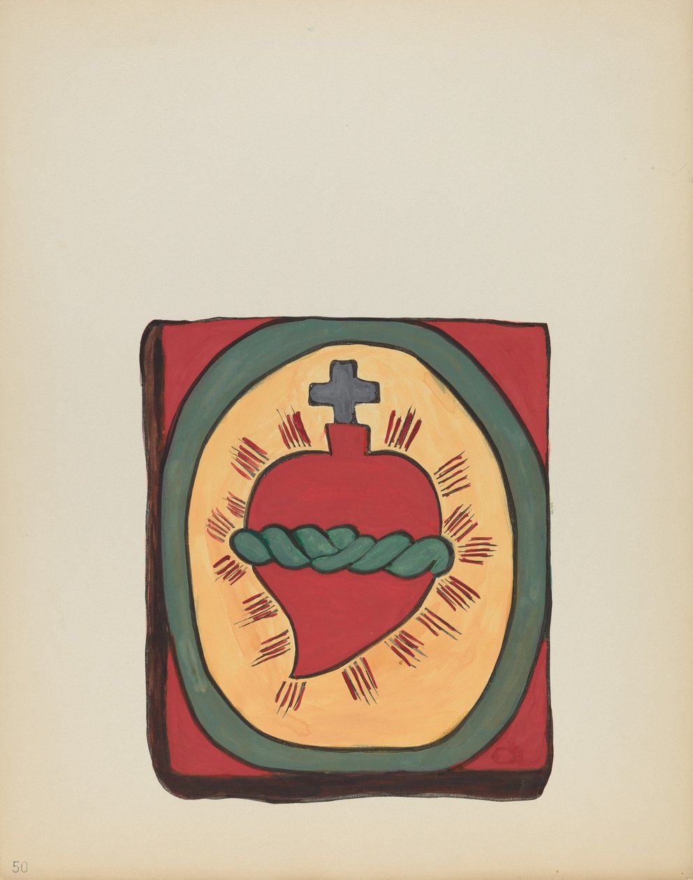 Planche 50 : Sacré-Cœur : Du portfolio "Designs coloniaux espagnols du Nouveau-Mexique" - American 20th Century