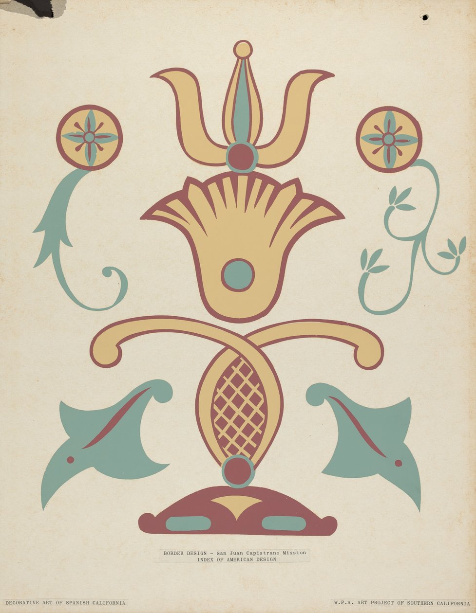 Motif de bordure de la mission San Juan Capistrano du portfolio "Art décoratif de la Californie espagnole" - American 20th Century