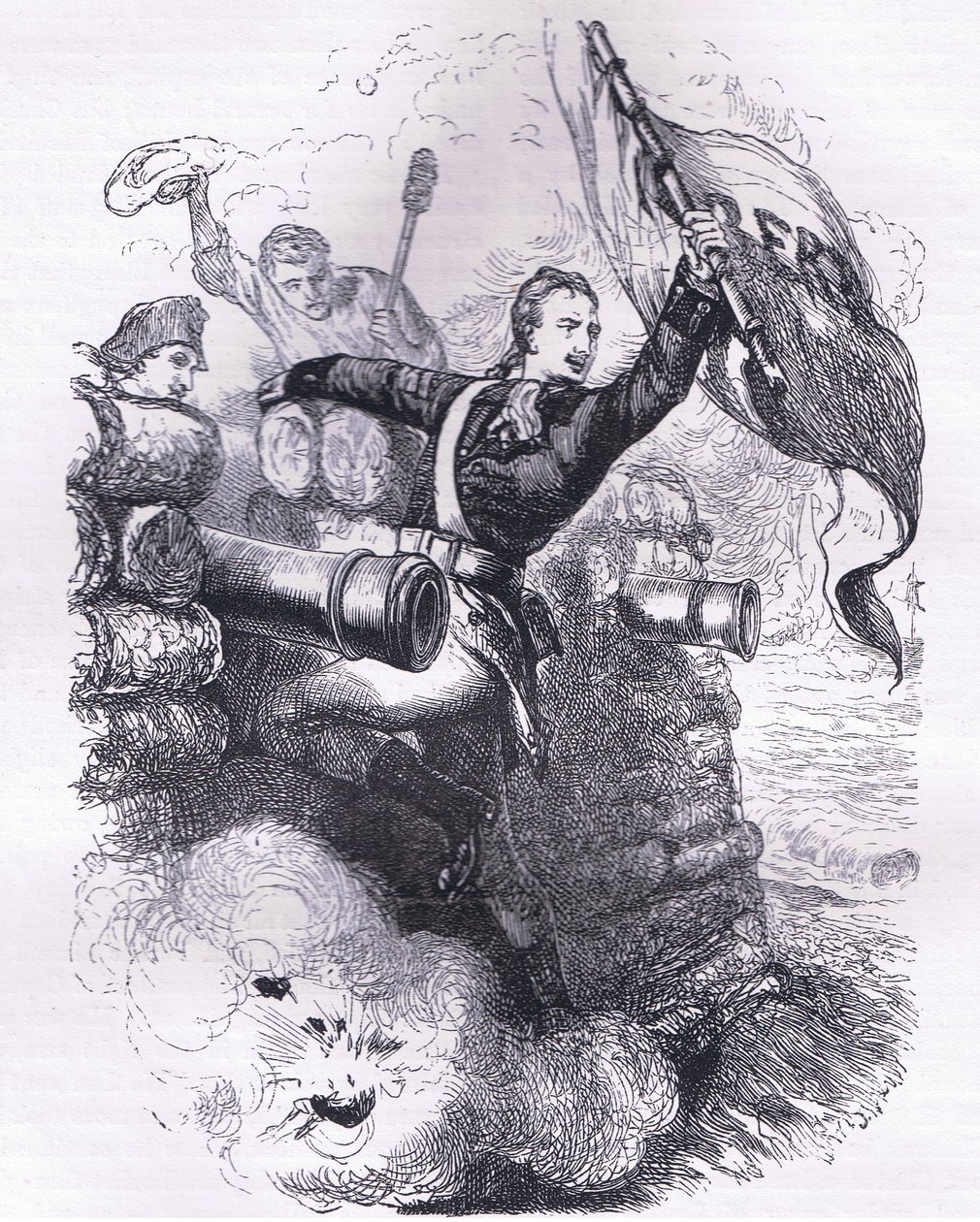 Le sergent Jasper récupère le drapeau, illustration de l