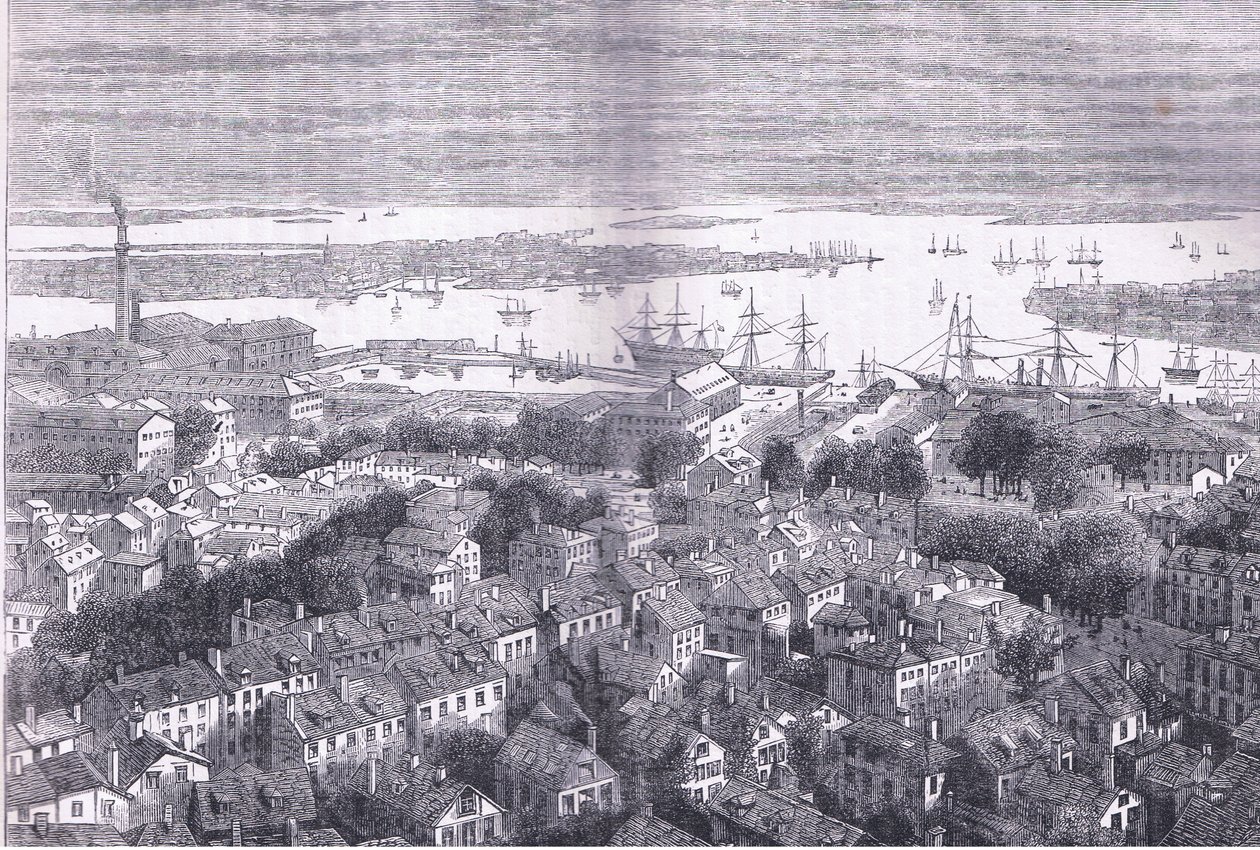 Vue de Boston depuis Bunkers Hill, illustration de l