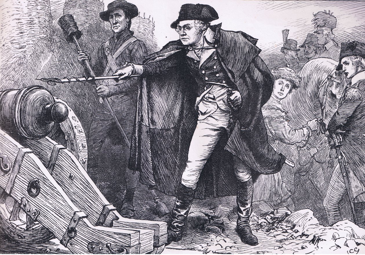 Washington au siège de Yorktown, illustration de l
