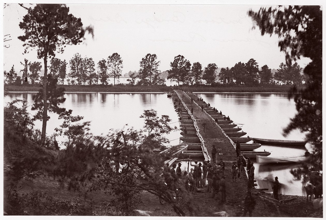 Construction des quartiers à Fort Brady, vers 1865 (tirage à l