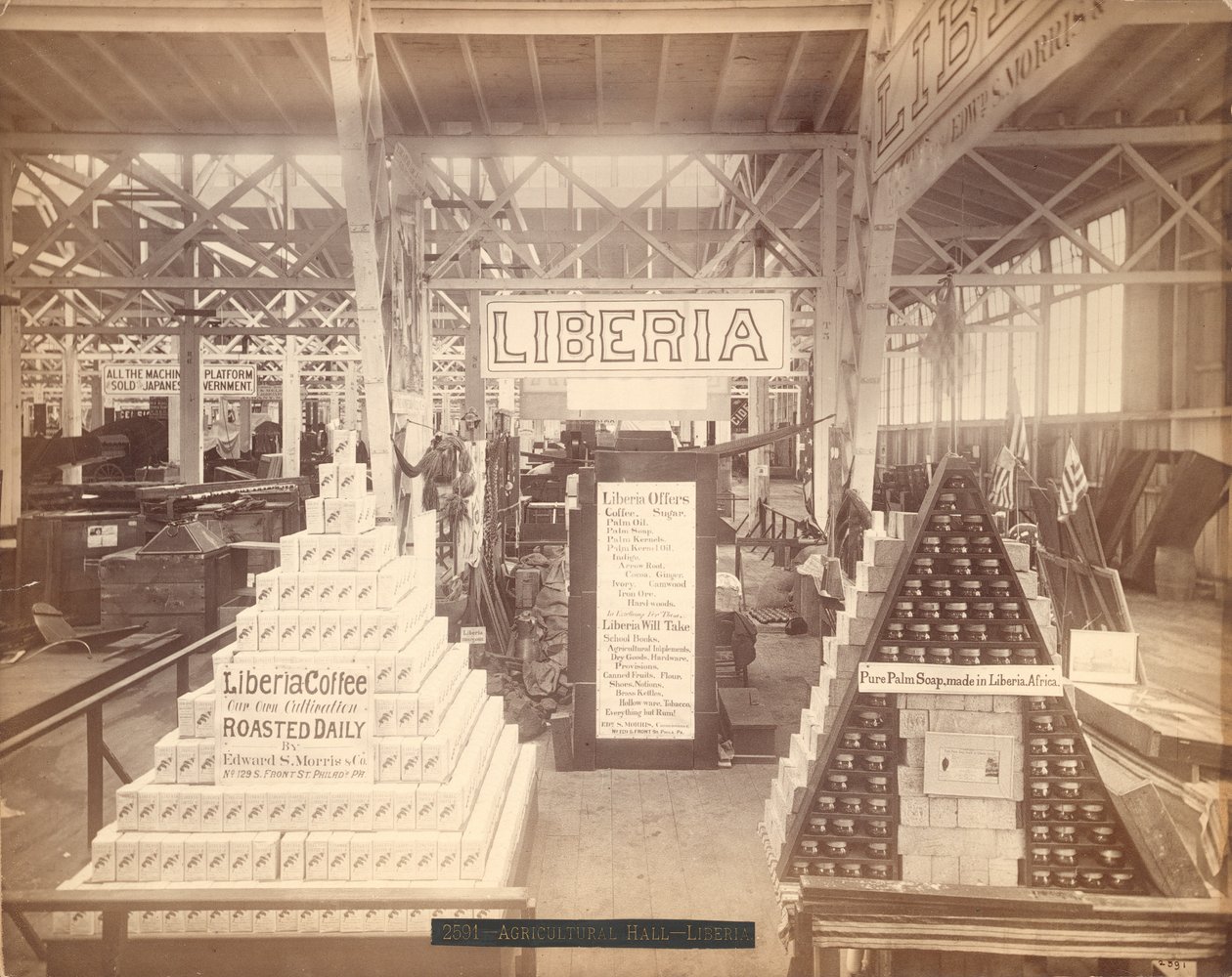 Exposition de savon et de café du Liberia, Hall Agricole, Exposition du Centenaire de Philadelphie, 1876 (photo albuminée) - American Photographer
