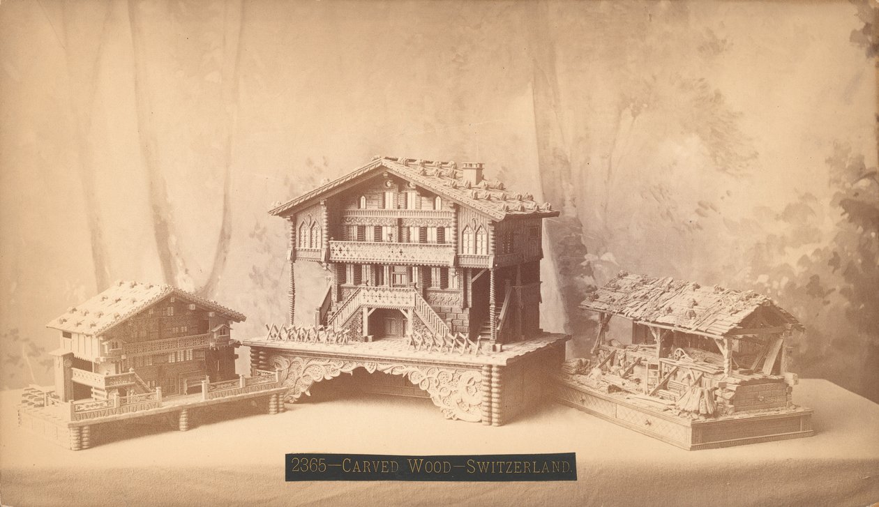 Cottages suisses, modèles sculptés, Exposition internationale du centenaire de Philadelphie, 1876 - American Photographer