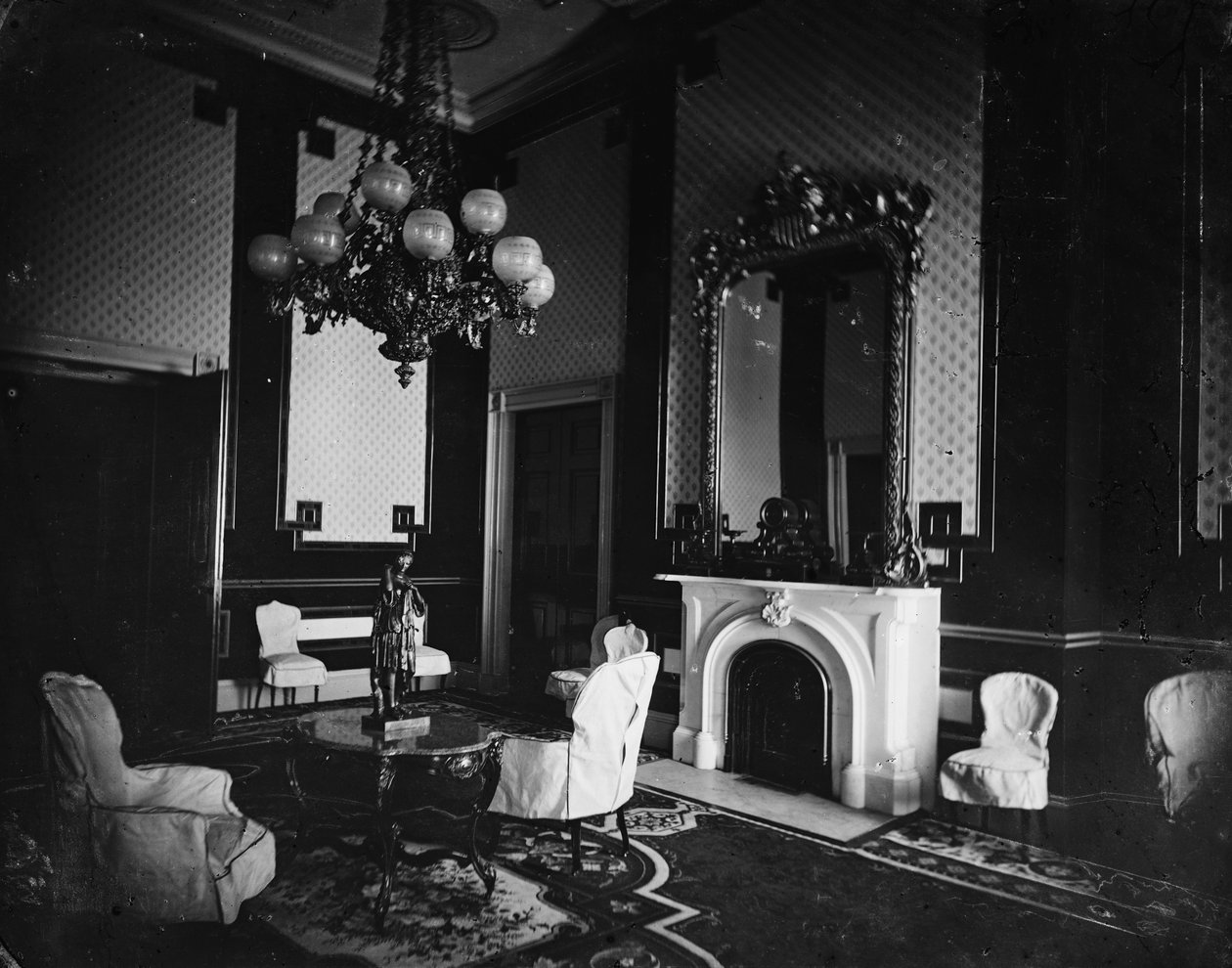 Maison Blanche intérieur, Ancienne Salle Verte, Bureau du Président, 1860-80 - American Photographer