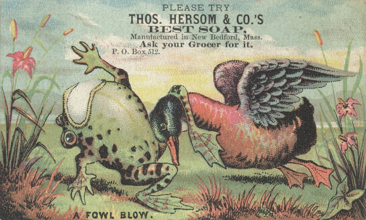 Un coup de poulet, publicité pour le meilleur savon de Thos. Hersom & Co., c.1880 - American School