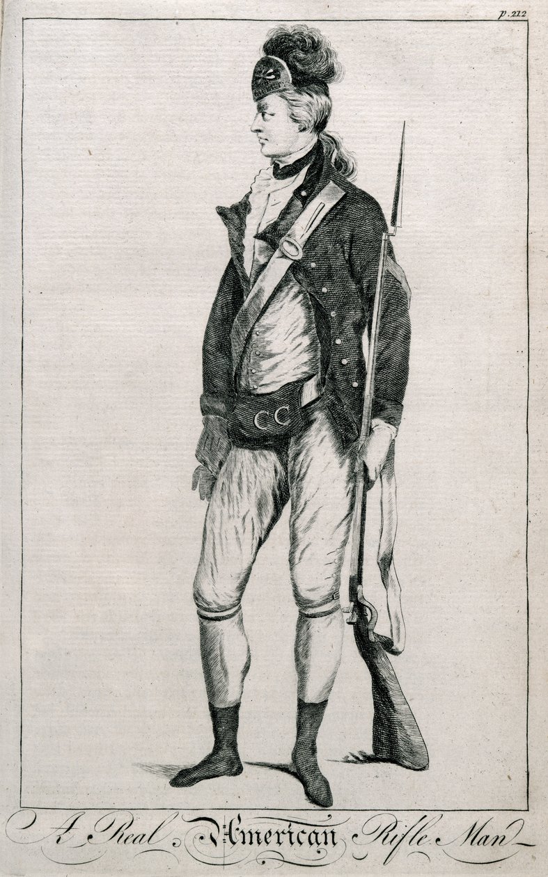 Un véritable tireur américain, page 212 de Impartial History of the War - American School
