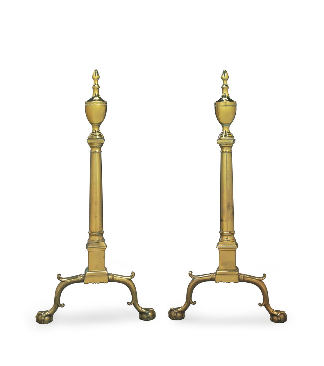 Une paire de chenets Chippendale, Philadelphie ou New York, 1780-1800 - American School