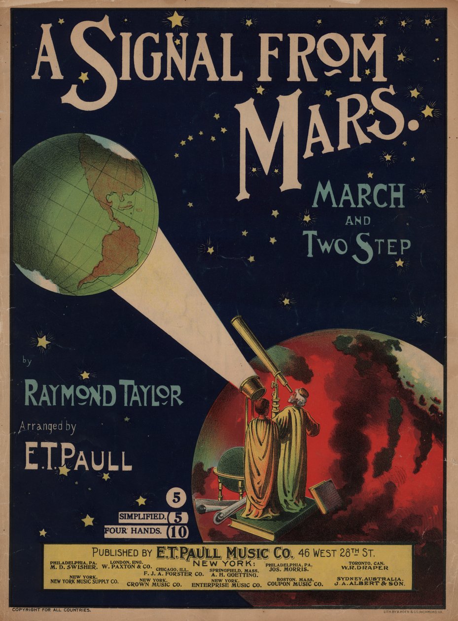 Un signal de Mars (lithographie couleur) - American School