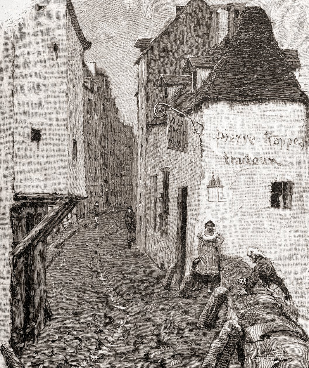 Une rue du vieux Paris au XIXe siècle, de 'The Century Illustrated