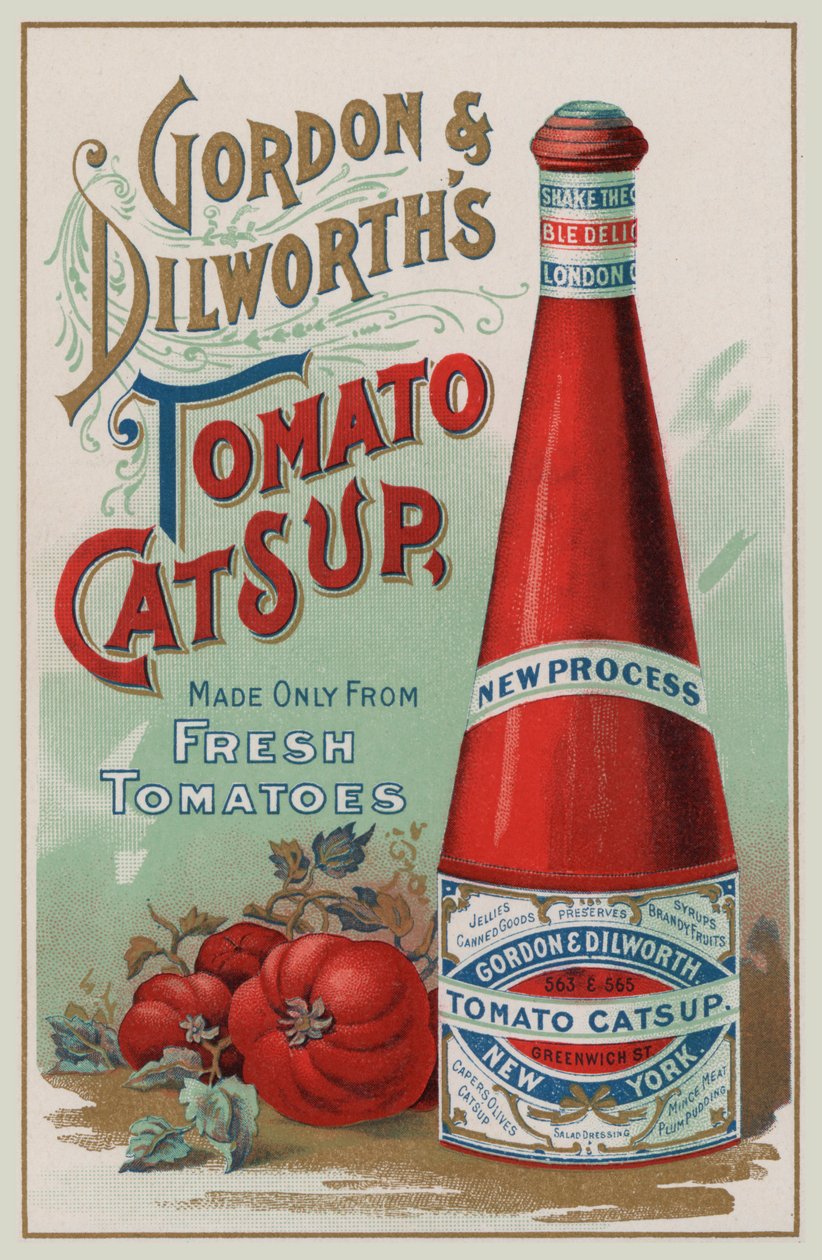 Publicité pour le catsup de tomates de Gordon  Dilworth (chromolitho) - American School