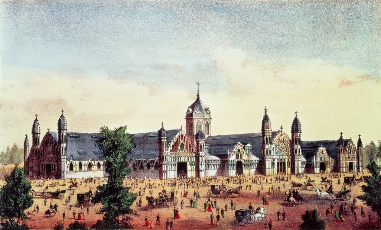 Agricultural Hall, Grand United States Centennial Exhibition, Fairmount Park, Philadelphie, publié par Currier et Ives, 1876 - American School