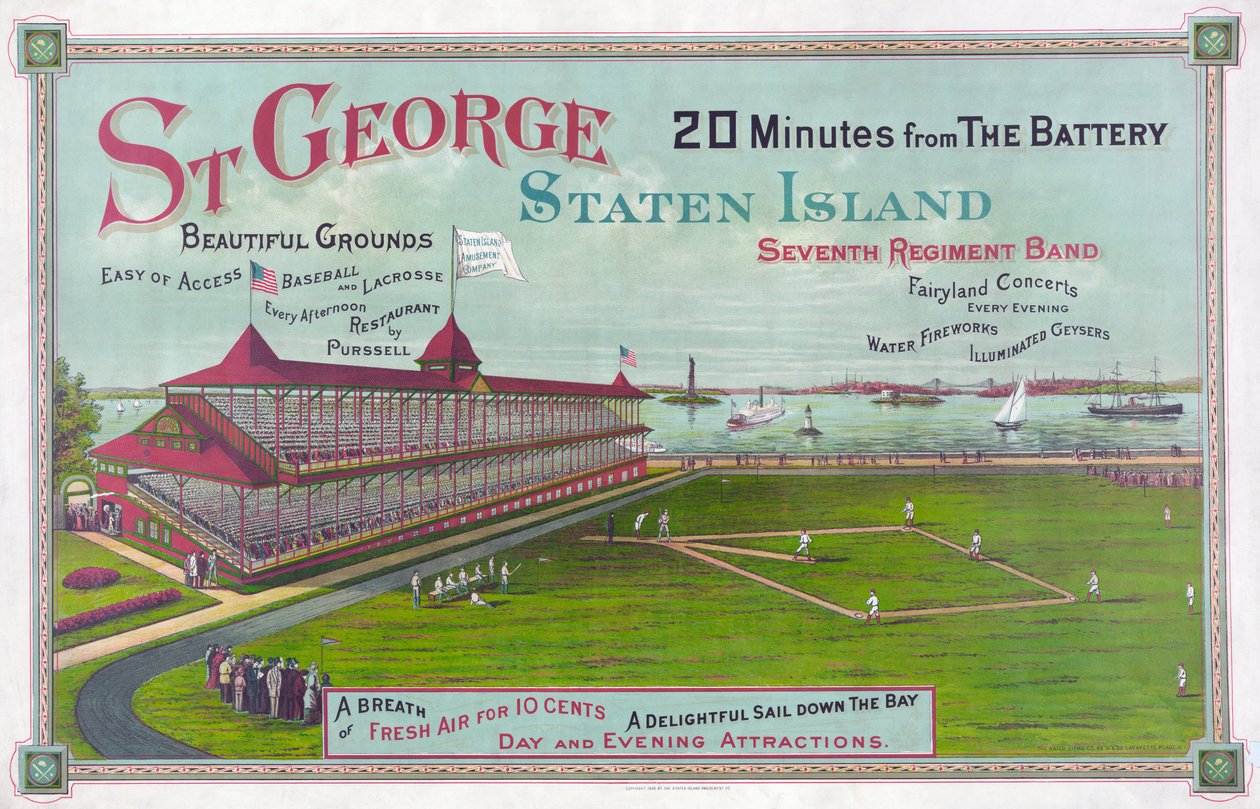 Terrain de baseball à St. George Park, Staten Island - American School