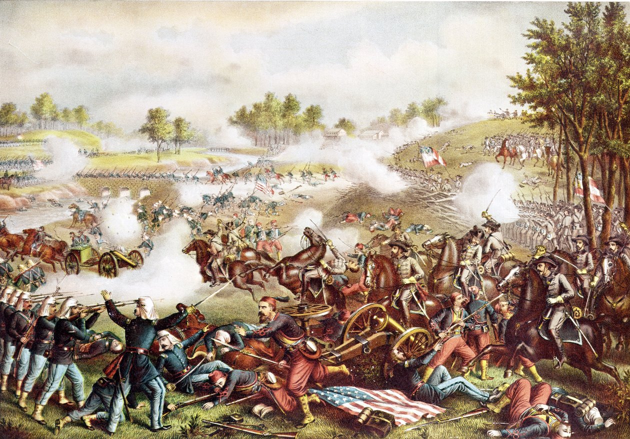Bataille de Bull Run, 21 juillet 1861, publié en 1889 - American School