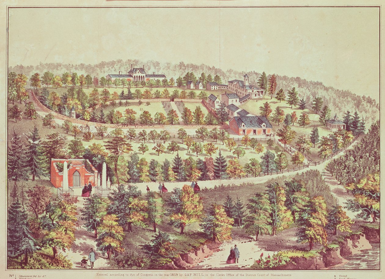 Vue aérienne de Mount Vernon, 1859 - American School