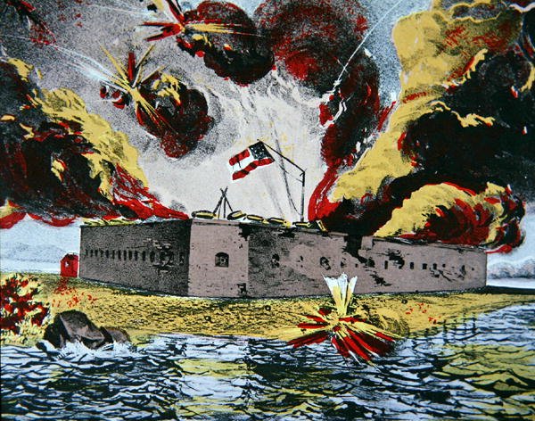Bombardement de Fort Pulaski, île de Cockspur, Géorgie - American School