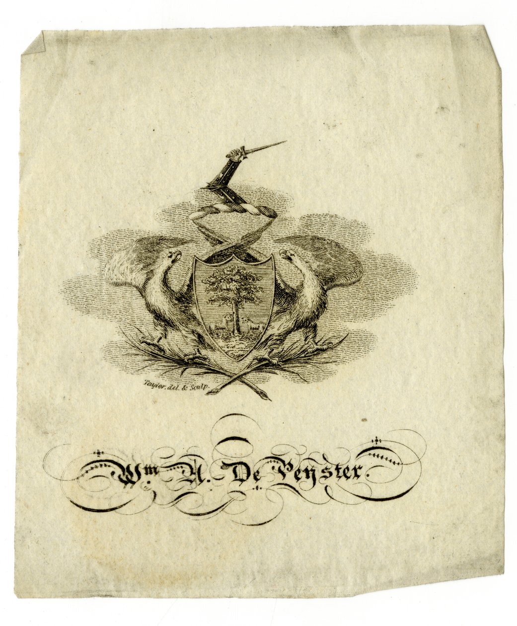 Ex-libris de William Axtell De Peyster (1793-1856), c.1840 - American School