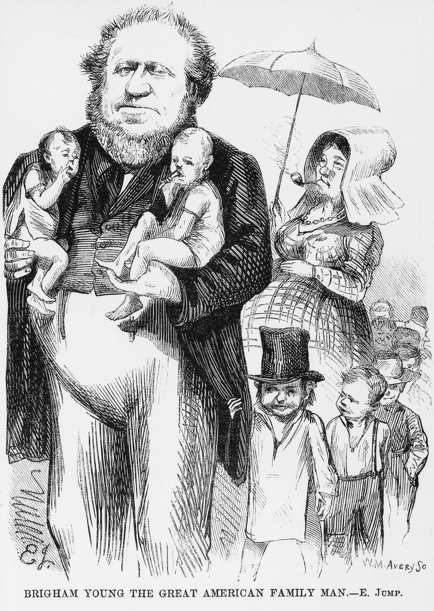 Brigham Young (1801-77) le grand homme de famille américain - American School