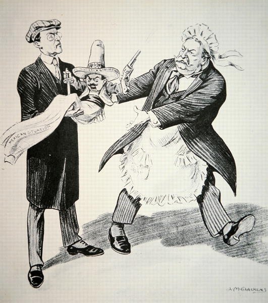 Caricature représentant le président William H. Taft (1857-1930) remettant la 