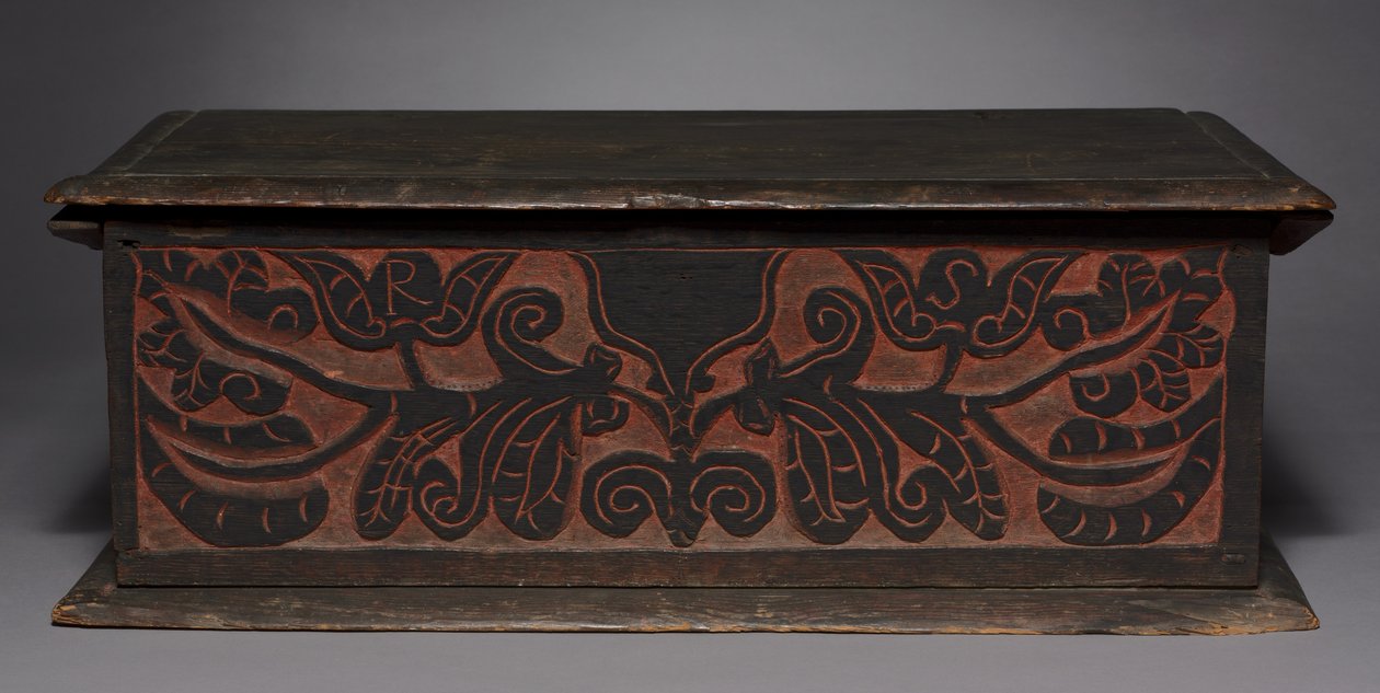Boîte sculptée, 1680-1700 - American School